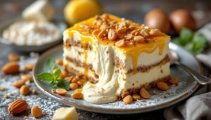 Low Carb Donauwelle ohne Zucker mit Quark-Creme