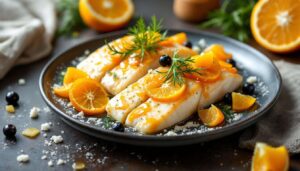 Frisch und fruchtig: Kabeljau-Filet mit Fenchel-Orangen-Salat