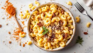 Käse-Makkaroni aus dem Ofen: cremig mit knusprigen Pekannuss-Bröseln